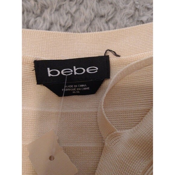 Bebe bodycon maxi sheer dress Md cream summer Sexy City Boho - Picture 12 of 12